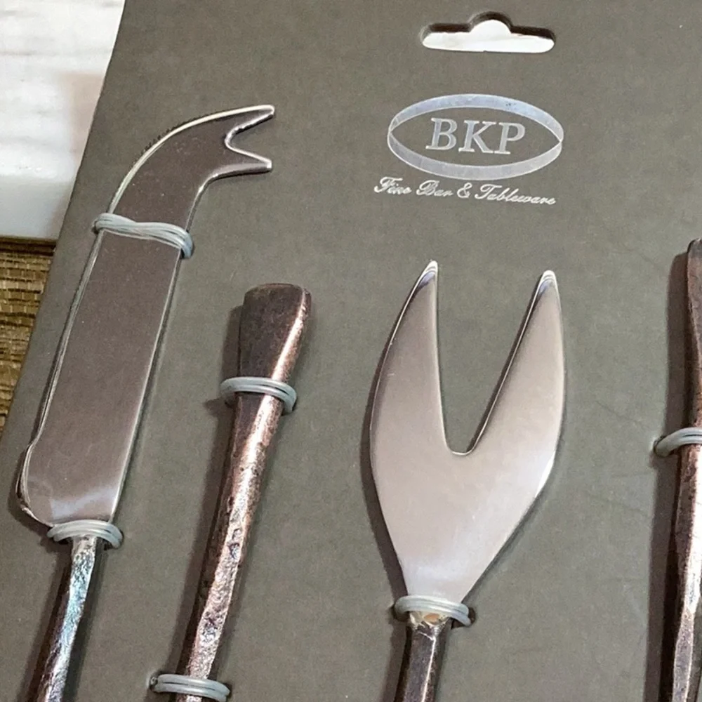 New BKP Fine Barware Rustic Design Spoons Cheese and Meat Servers